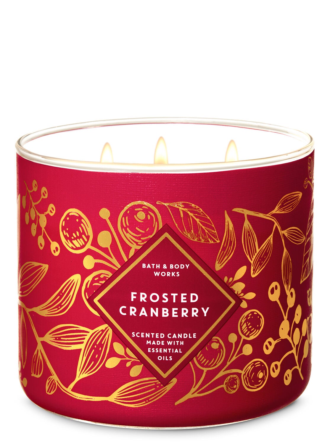 Frosted Cranberry 3-Wick Candle - Bath And Body Works