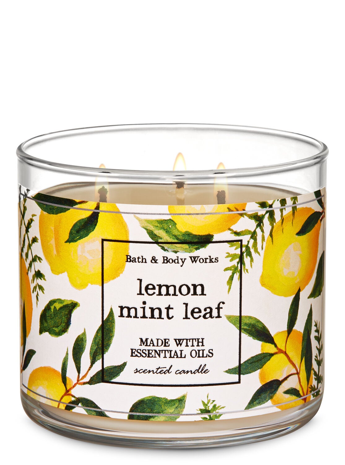 Lemon Mint Leaf 3-Wick Candle - Bath And Body Works