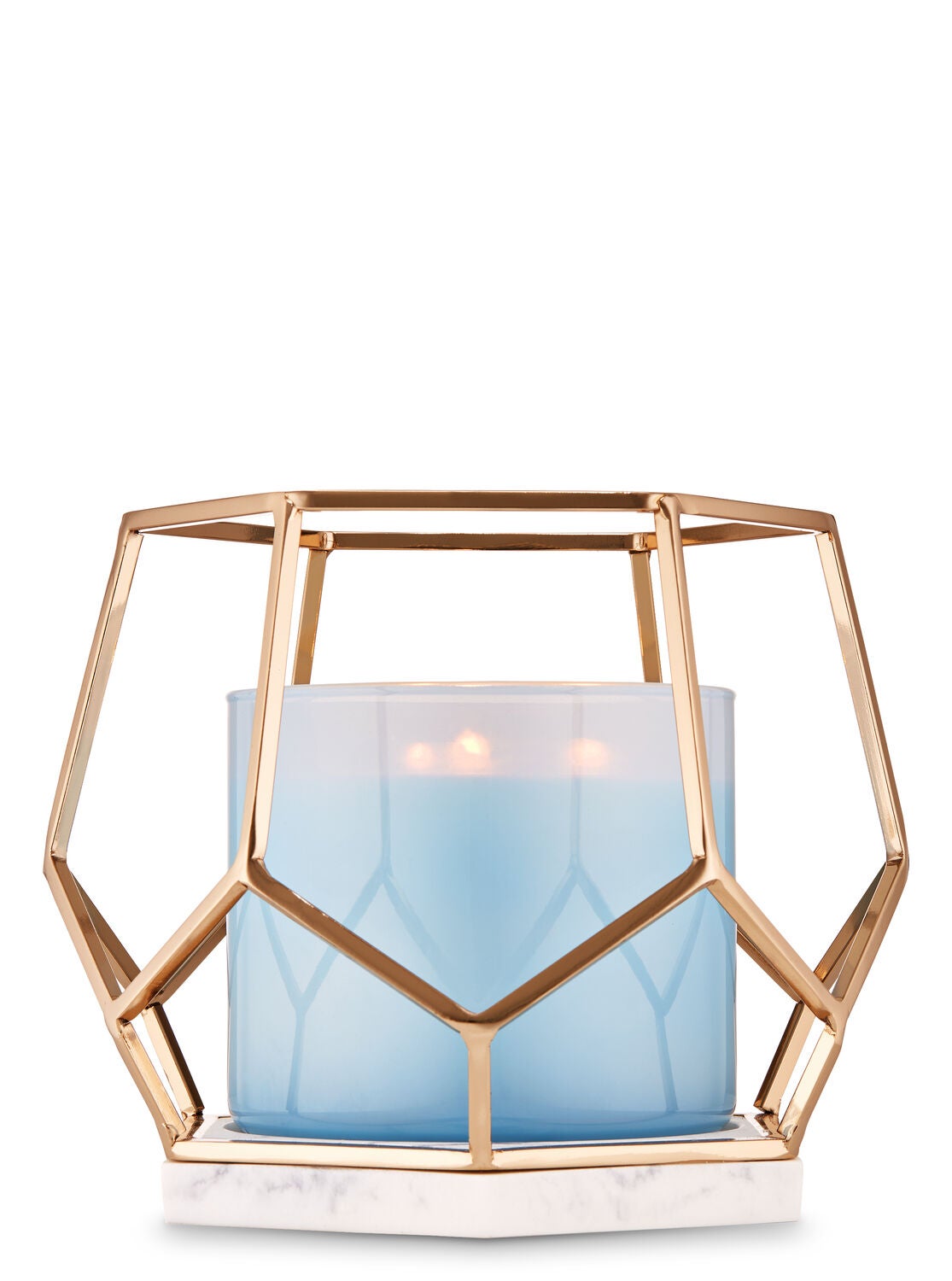 Metallic Hexagon 3 Wick Candle Holder Bath Body Works