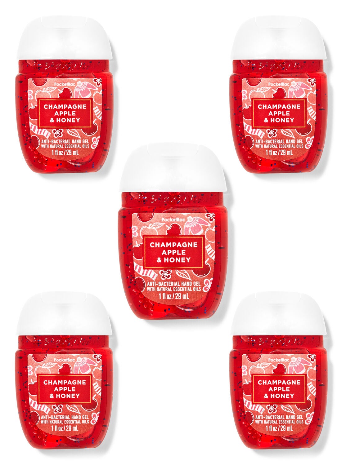 Champagne Apple Honey Pocketbac Hand Sanitizers 5 Pack Bath Body Works