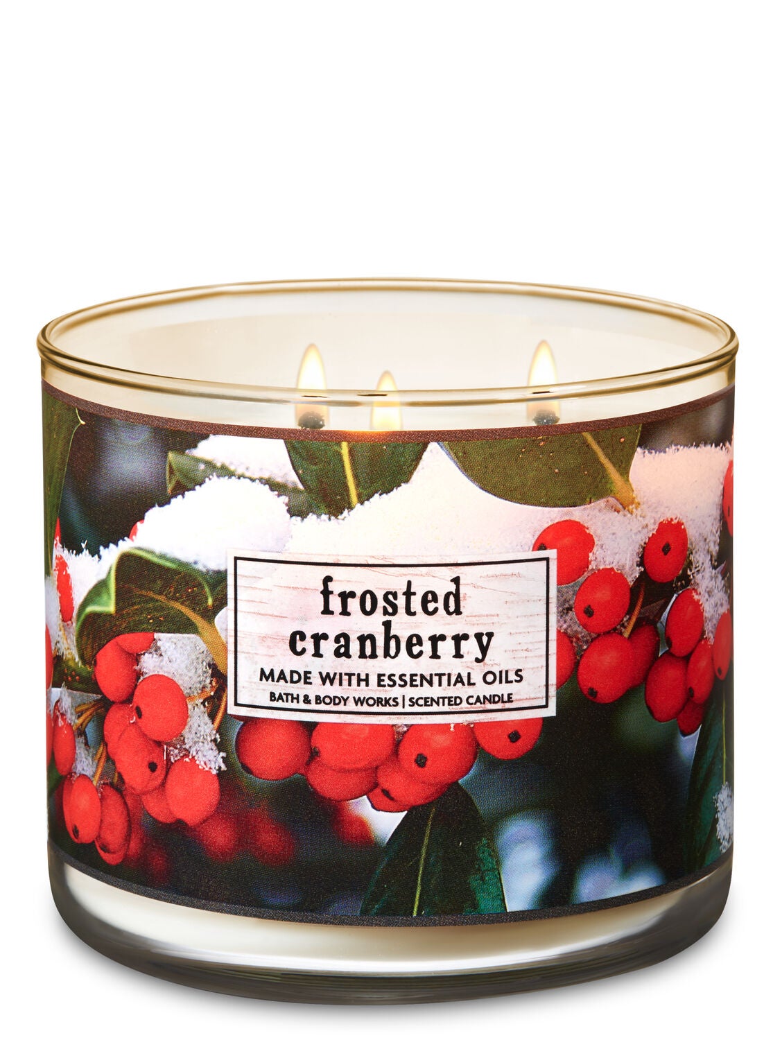 Frosted Cranberry 3-Wick Candle - Bath And Body Works