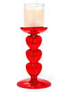 Stacked Hearts Pedestal Single Wick Candle Holder