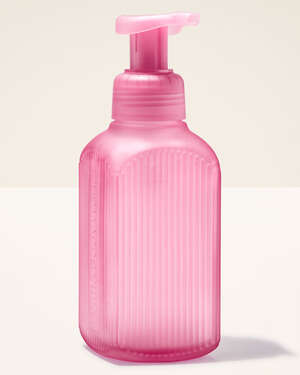 Mauve Ribbed Glass Gentle & Clean Foaming Hand Soap Dispenser