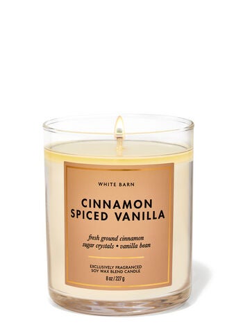 Cinnamon Spiced Vanilla Single Wick Candle  | Bath & Body Works