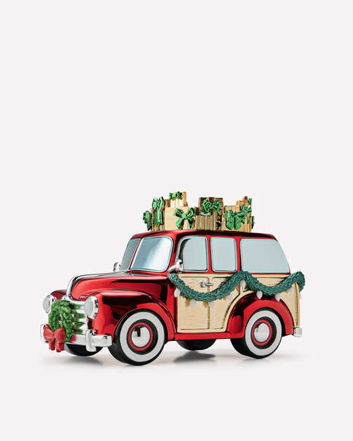 Holiday Car Light-Up Pedestal 3-Wick Candle Holder