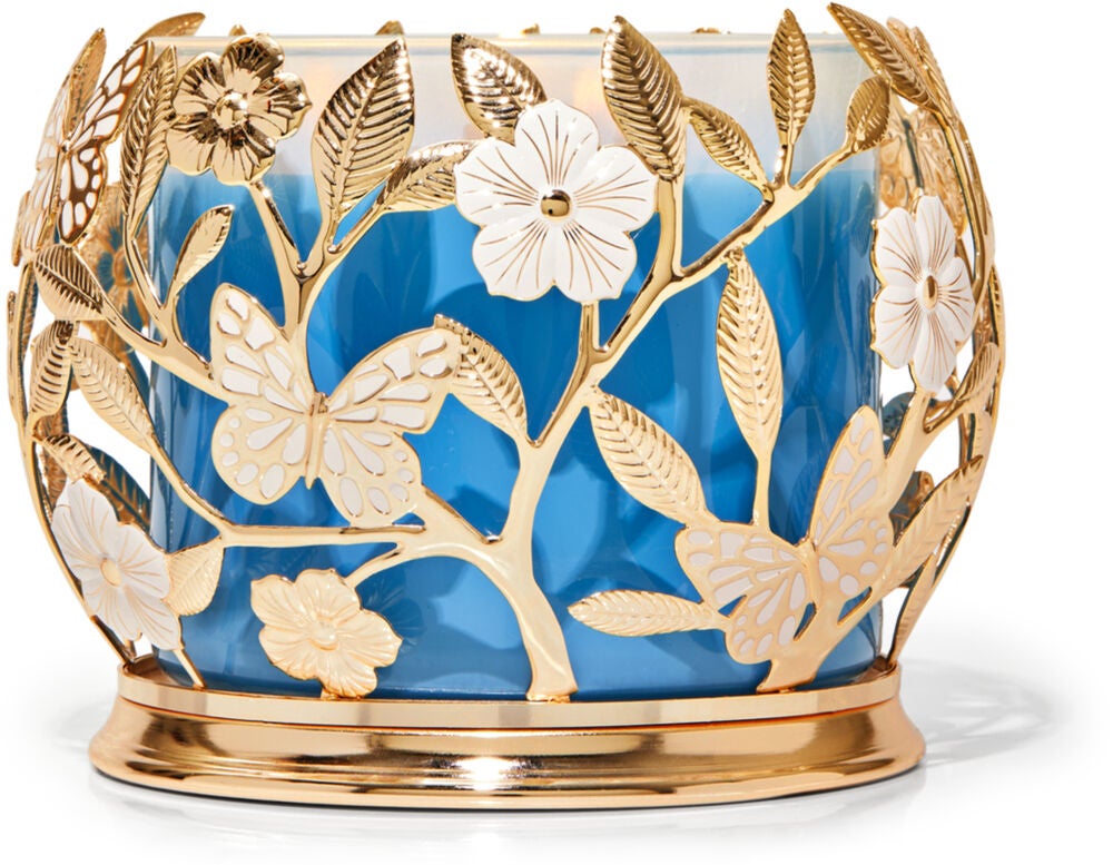 Butterfly Flower 3-Wick Candle Holder