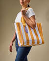 Yellow Striped Tote Bag