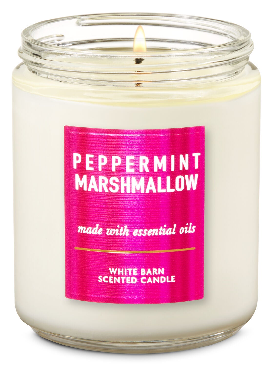 White Barn Peppermint Marshmallow Single Wick Candle - Bath And Body Works