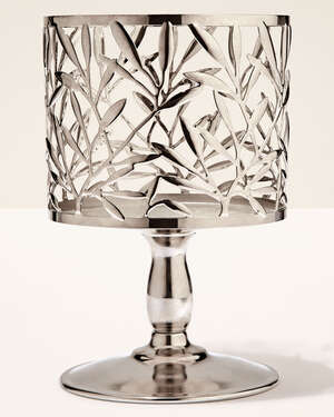 Vine Leaf Pedestal 3-Wick Candle Holder