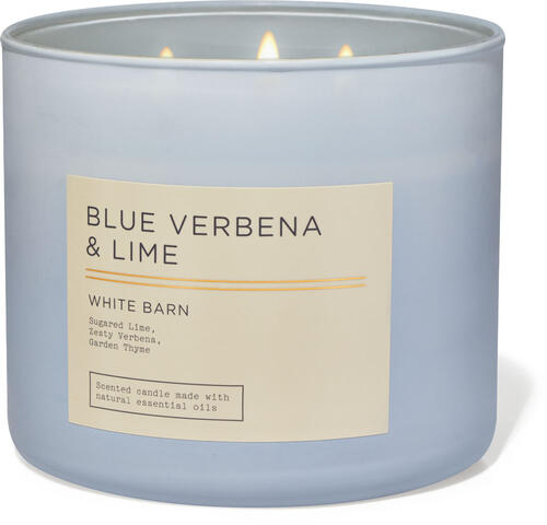 Blue Verbena &amp; Lime 3-Wick Candle