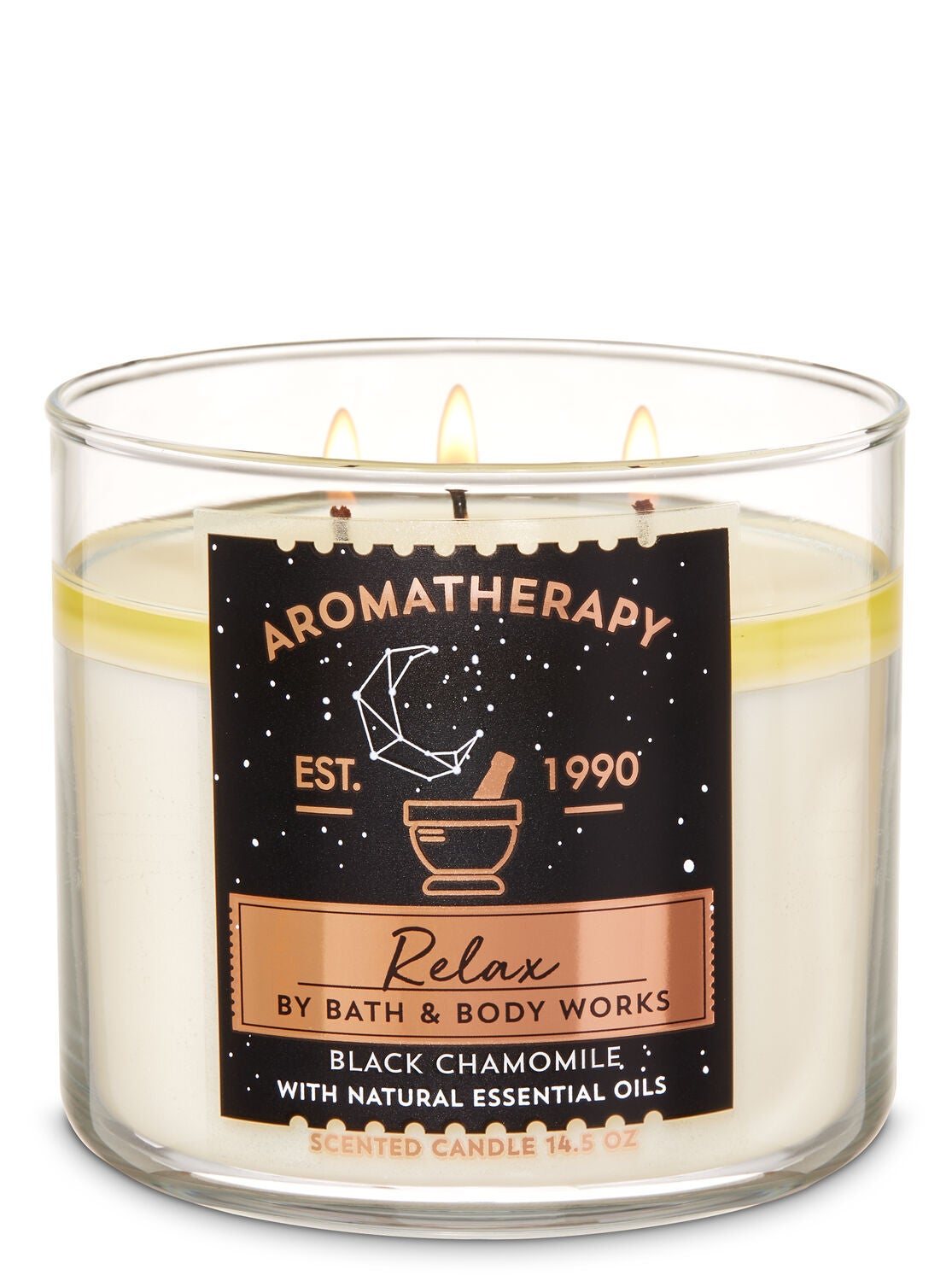 Black Chamomile 3 Wick Candle Aromatherapy Bath Body Works