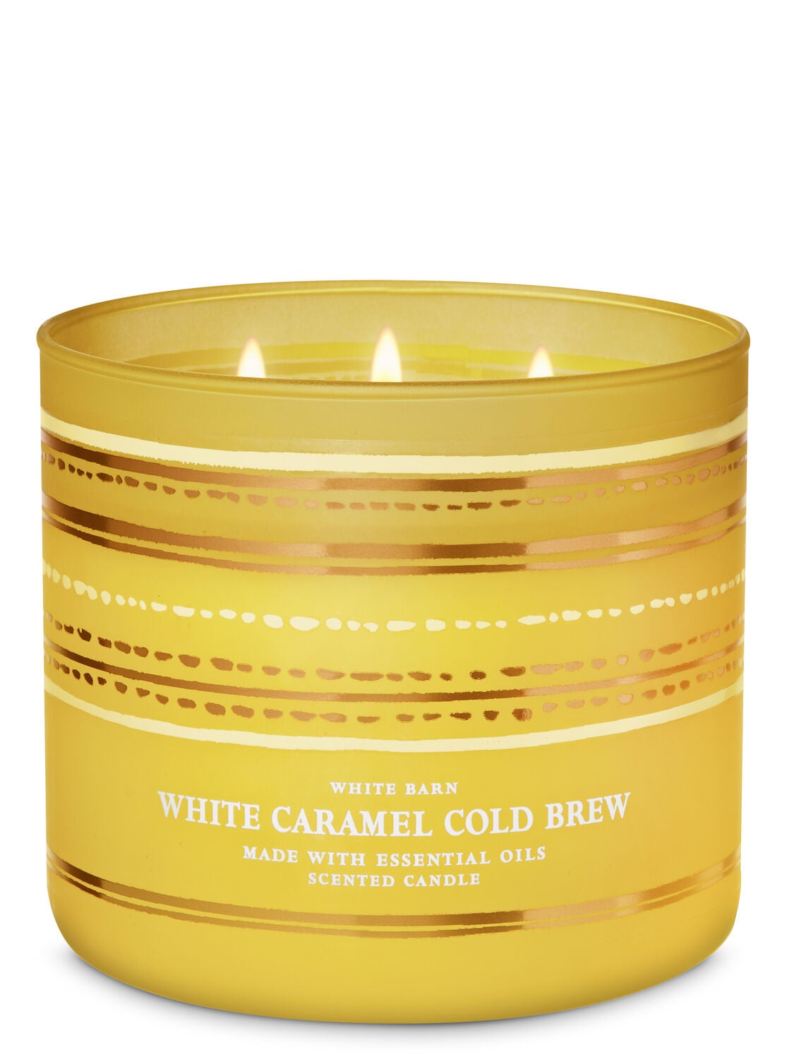White Caramel Cold Brew 3-Wick Candle - Bath And Body Works