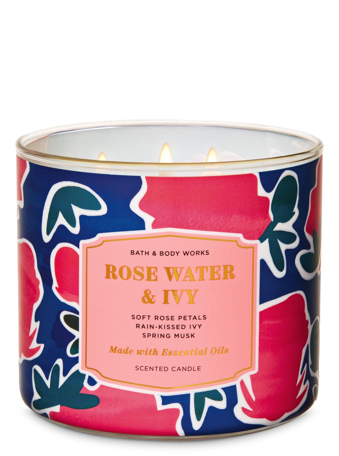 Rose Water & Ivy 3-Wick Candle - Bath And Body Works