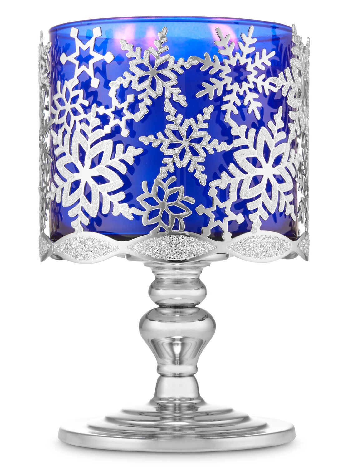 Glittery Snowflakes Pedestal 3-Wick Candle Holder - Bath And Body Works