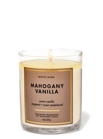 Mahogany Vanilla Single Wick Candle  | Bath & Body Works