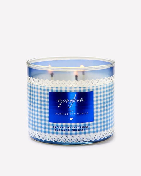 Gingham 3-Wick Candle