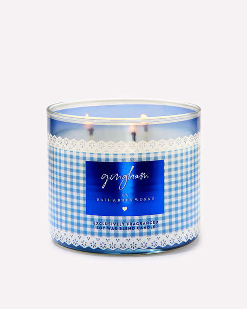 Gingham 3-Wick Candle