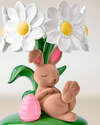 Bunny Bouquet Pedestal 3-Wick Candle Holder