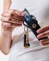 Black Textured Twist Lock with Tassel Spray Sanitizer & Lip Holder