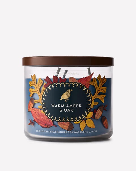 Warm Amber & Oak 3-Wick Candle