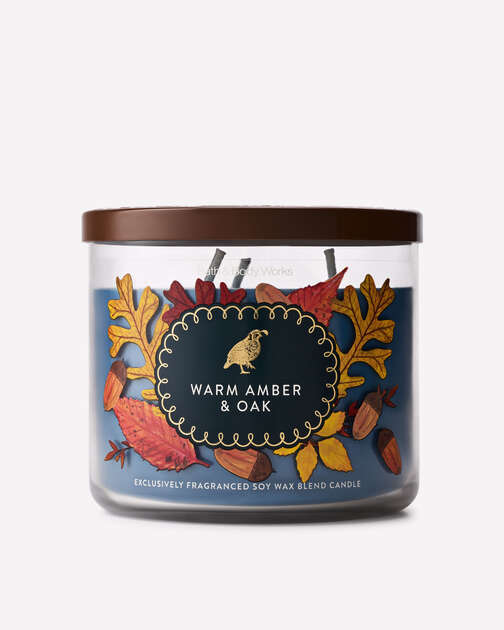 Warm Amber & Oak 3-Wick Candle