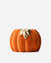 Orange Corduroy Pumpkin 3-Wick Candle Holder
