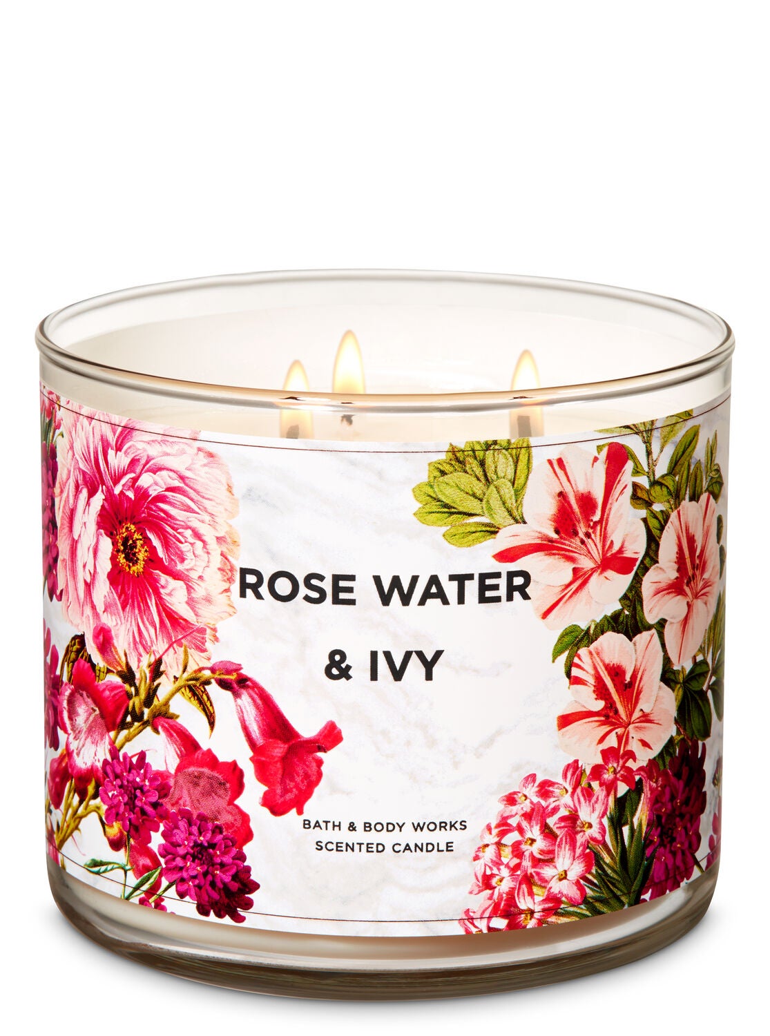 Rose Water & Ivy 3-Wick Candle - Bath And Body Works