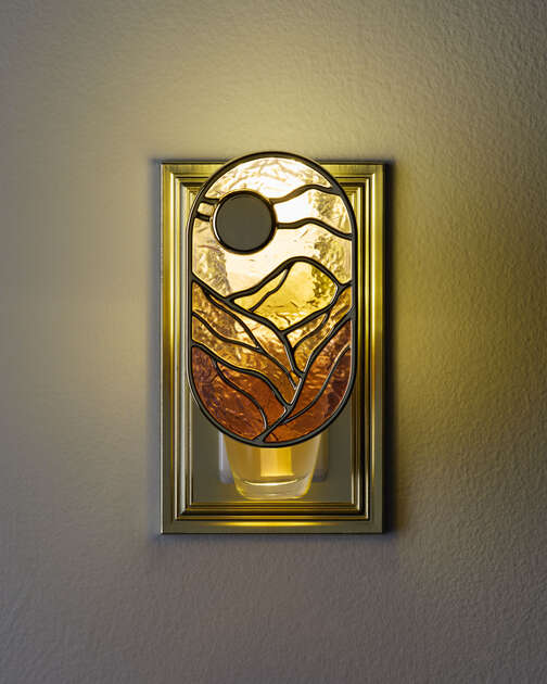 Stained Glass Mountain Scene Nightlight Wallflowers Fragrance Plug