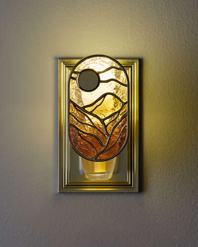 Stained Glass Mountain Scene Nightlight Wallflowers Fragrance Plug