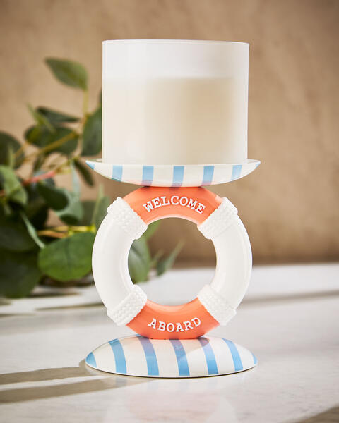 Ring Buoy Pedestal 3-Wick Candle Holder