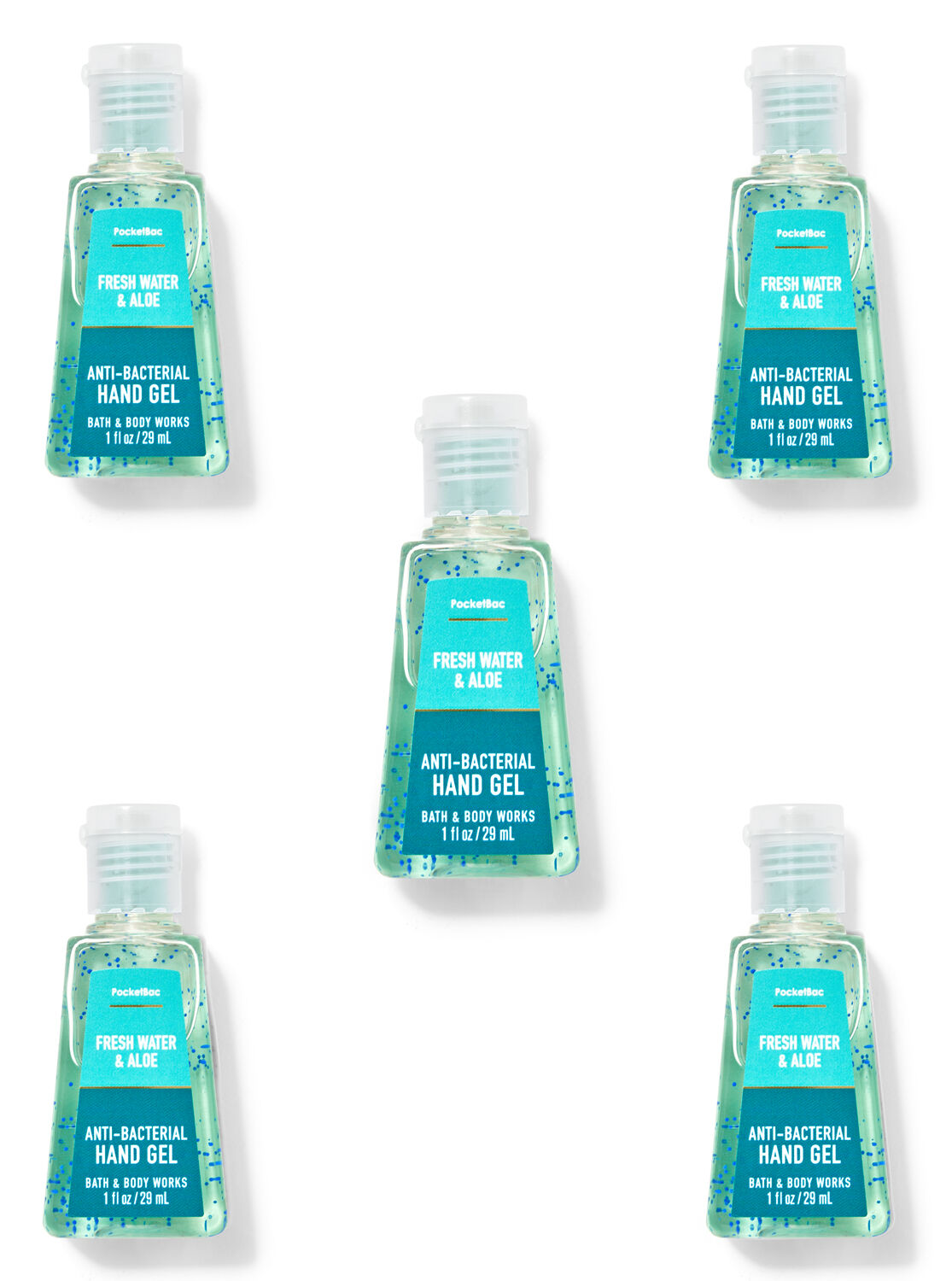 Fresh Water & Aloe PocketBac Hand Sanitizer, 5-Pack