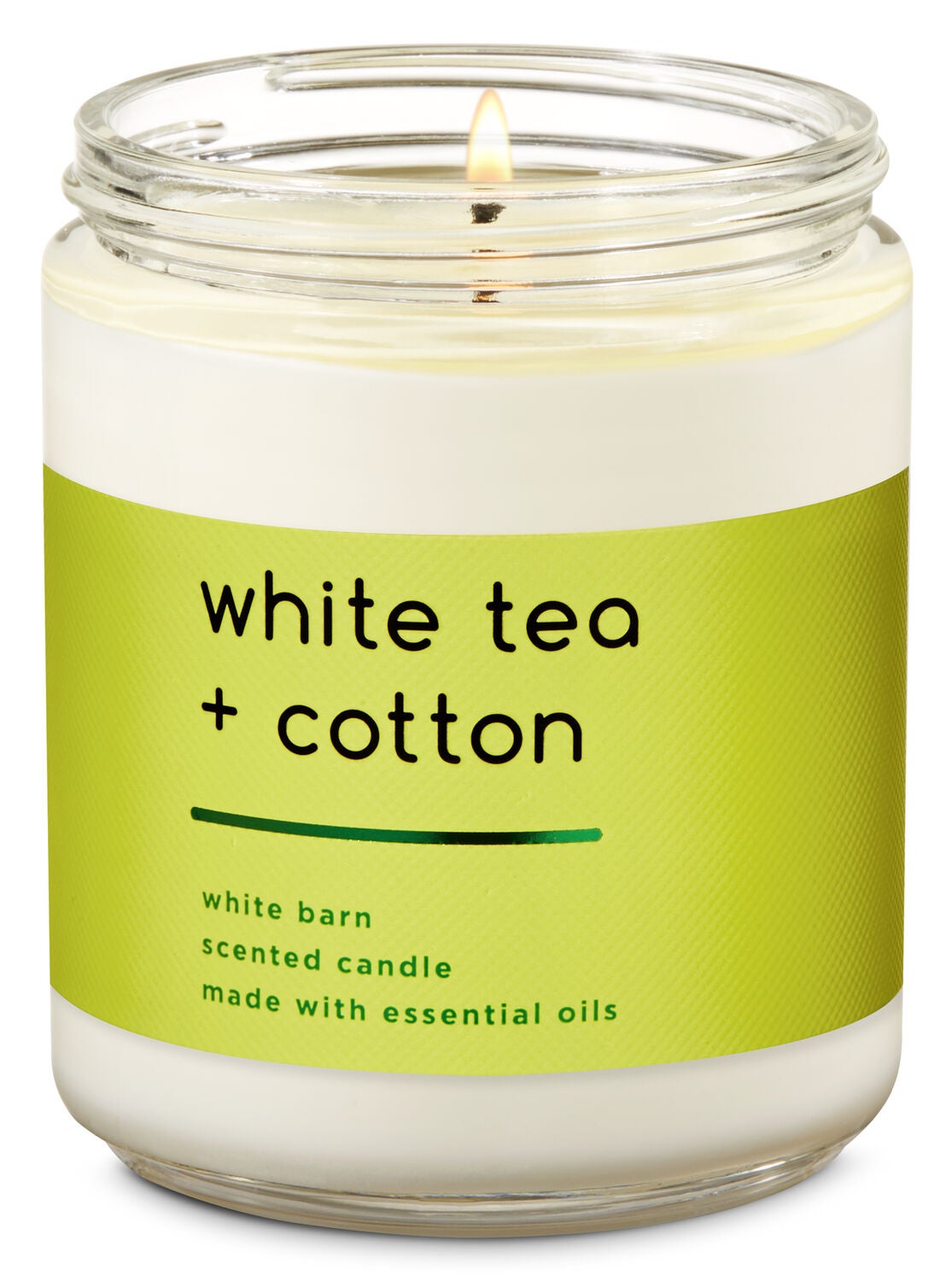 White Tea & Cotton Single Wick Candle - Bath And Body Works
