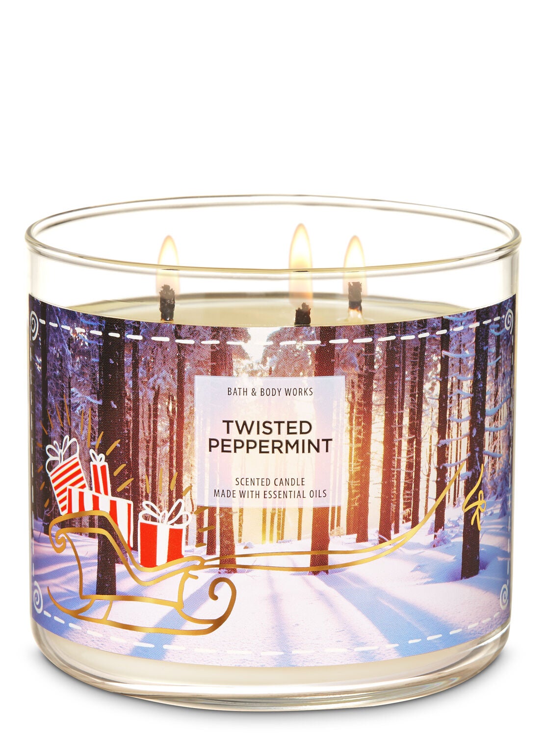 Twisted Peppermint 3-Wick Candle - Bath And Body Works