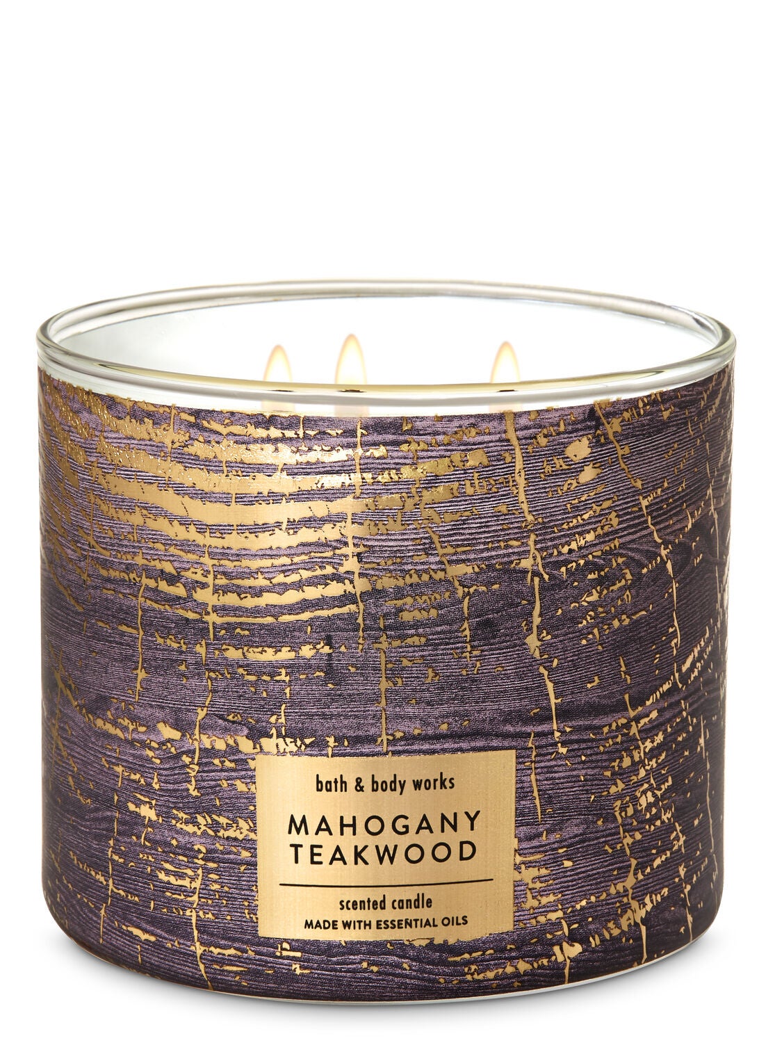 Mahogany Teakwood 3-Wick Candle - Bath And Body Works