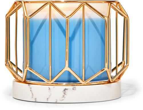 Golden Decagon 3-Wick Candle Holder