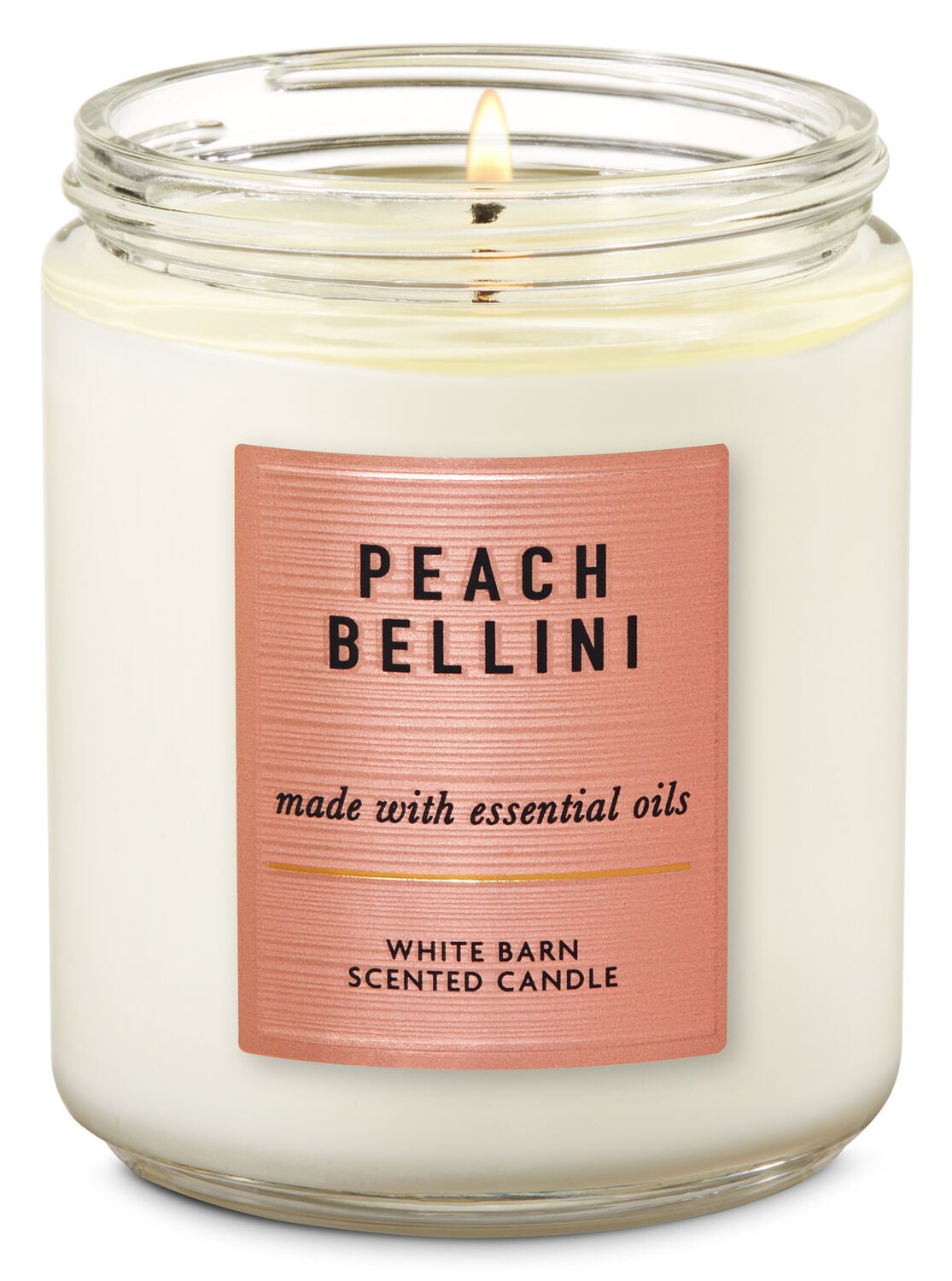 White Barn Peach Bellini Single Wick Candle - Bath And Body Works