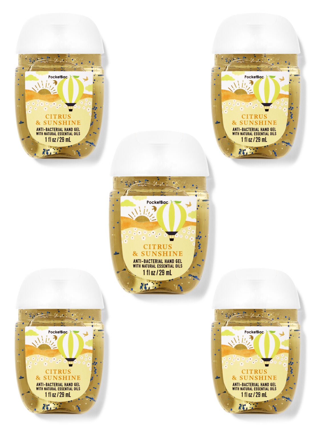 Citrus & Sunshine PocketBac Hand Sanitizers, 5-Pack