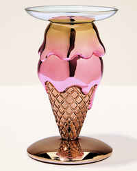 Double-Scoop Cone Pedestal 3-Wick Candle Holder