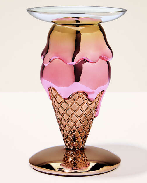 Double-Scoop Cone Pedestal 3-Wick Candle Holder