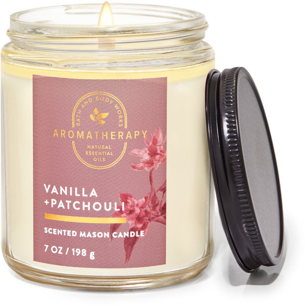 Vanilla Patchouli Mason Single Wick Candle