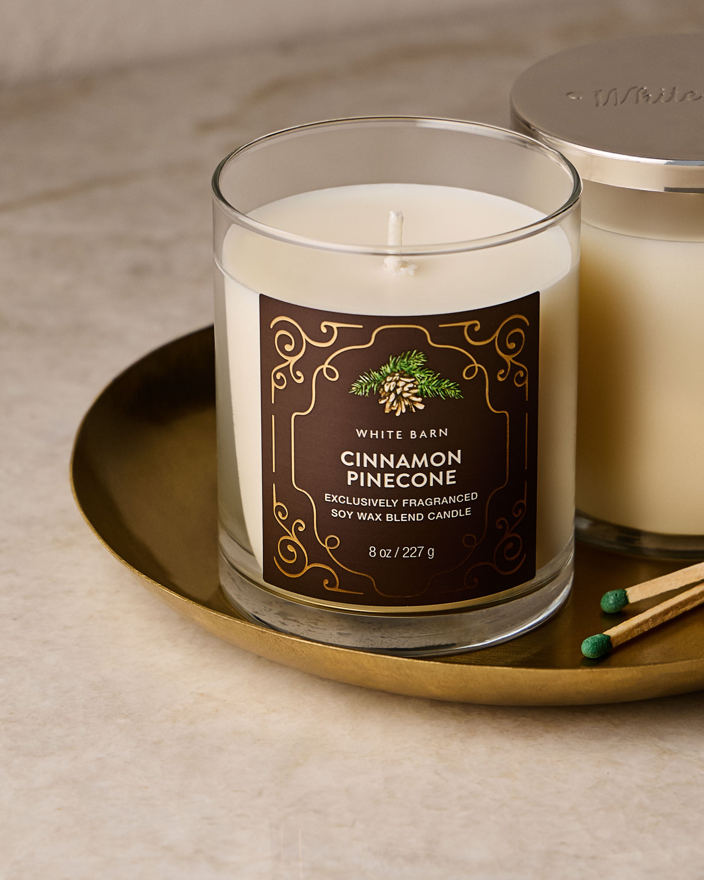 Cinnamon Pinecone Single Wick Candle | Bath & Body Works