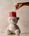 Shimmery Holiday Bear Pedestal 3-Wick Candle Holder