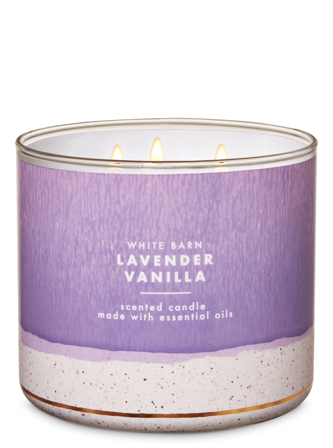 Lavender Vanilla 3 Wick Candle White Barn Bath Body Works