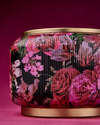 Floral Ribbed Glass Pedestal 3-Wick Candle Holder