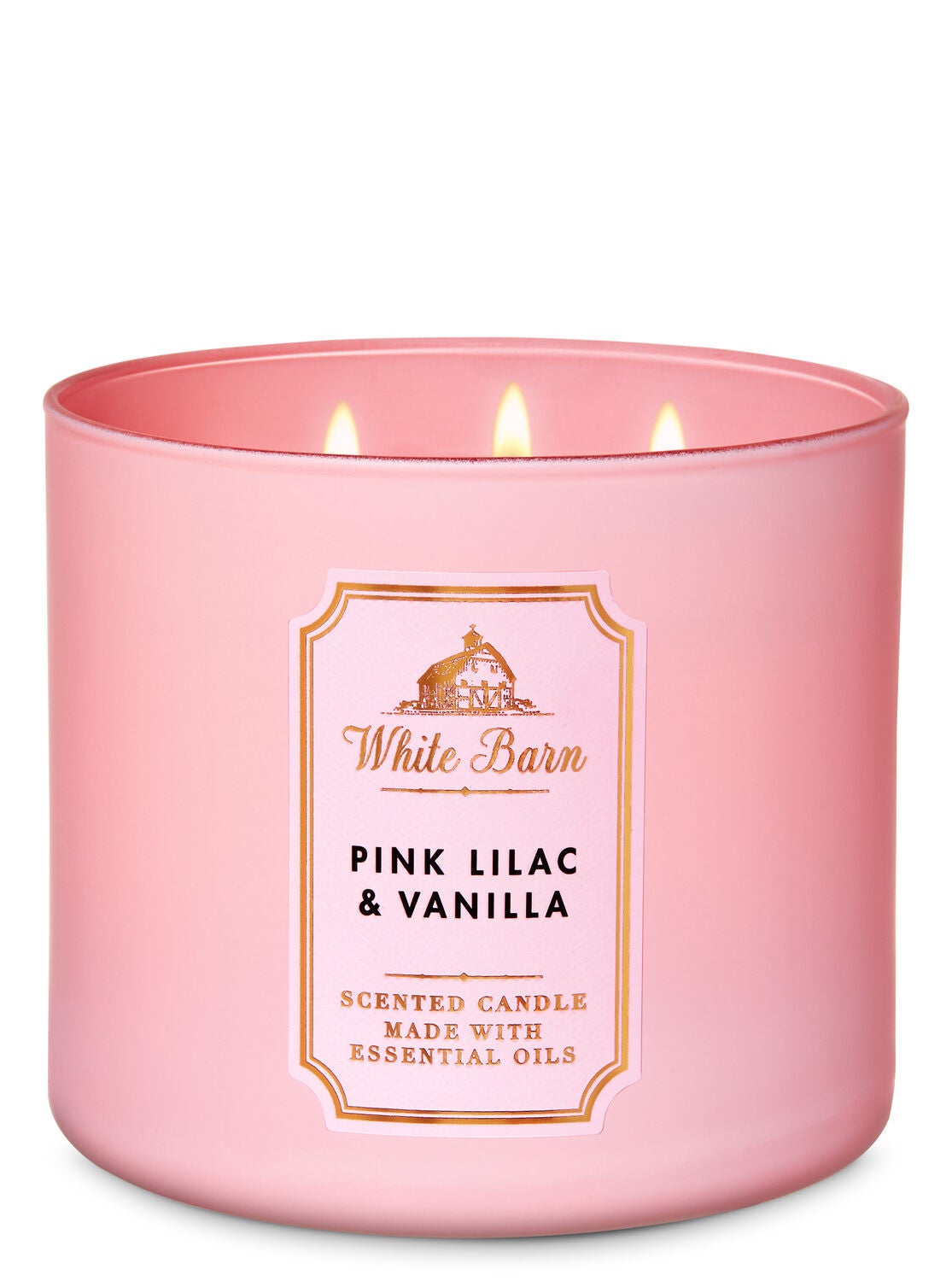 Pink Lilac Vanilla 3 Wick Candle White Barn Bath Body Works