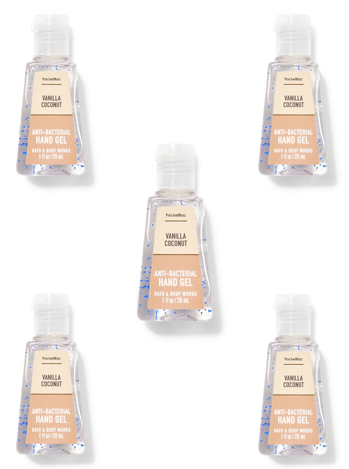 Vanilla Coconut PocketBac Hand Sanitizer, 5-Pack