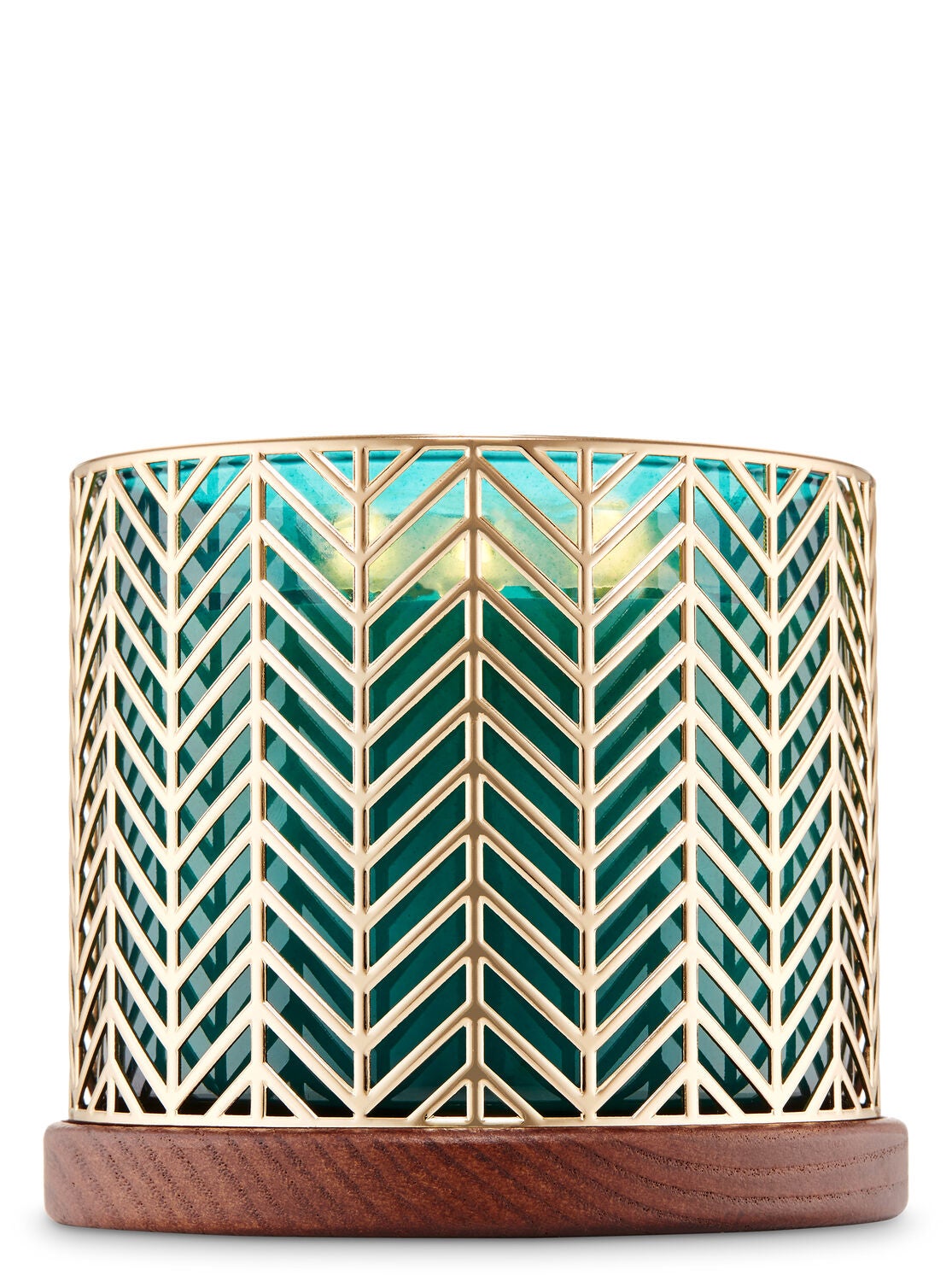 Gold Chevron 3 Wick Candle Holder Bath Body Works