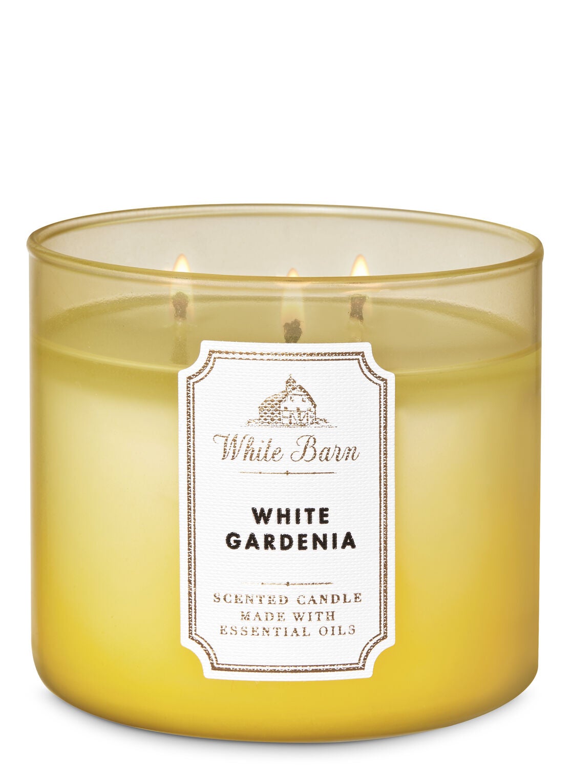 White Gardenia 3 Wick Candle White Barn Bath Body Works