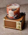 Record Player Pedestal 3-Wick Candle Holder