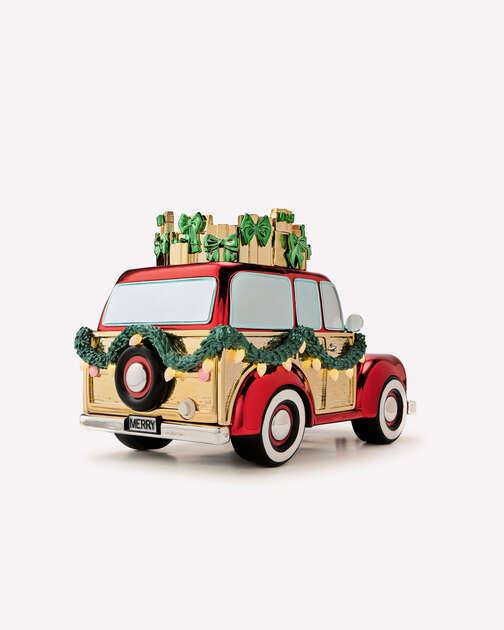 Holiday Car Light-Up Pedestal 3-Wick Candle Holder